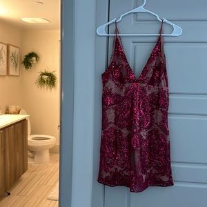 Red glittery Free People mini dress